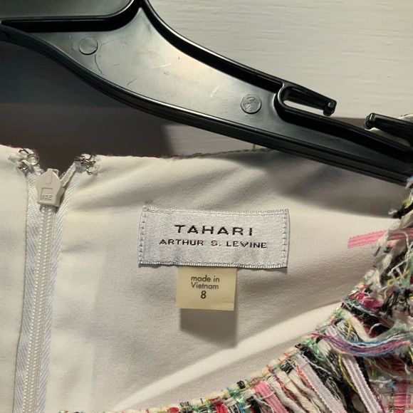 Womens Tahari size 8 pink/tan weave sleeveless dress - Picture 3 of 6